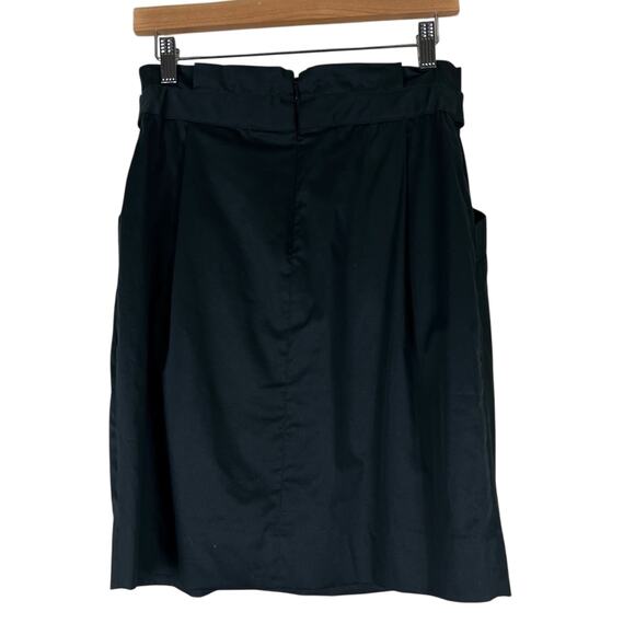 NWT BCBGMaxAzria Skirt Womens 8 Black High Waist Cotton Pleated Career Modest - Picture 3 of 5